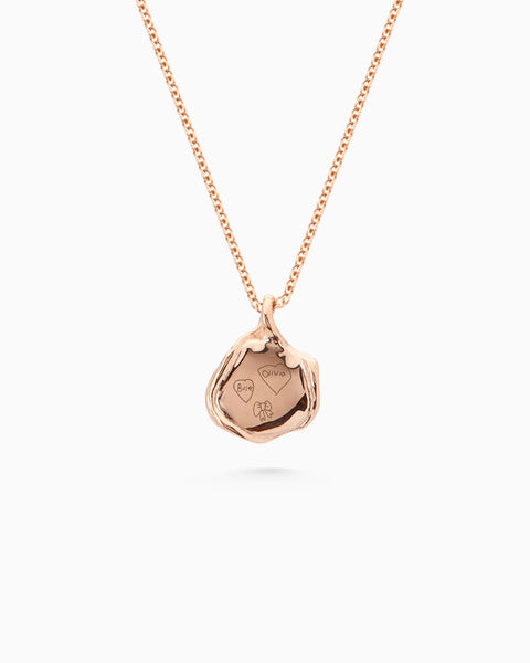 Custom Engraved Wave Pendant | Rose Gold