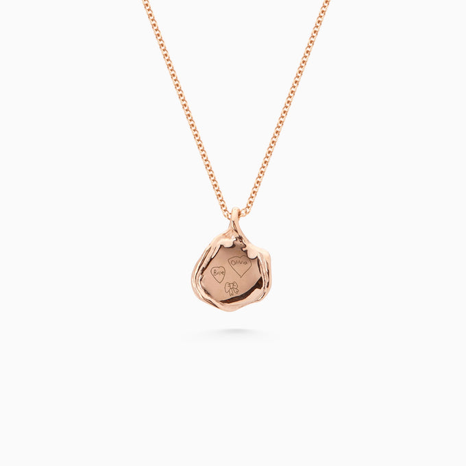 Custom Engraved Wave Pendant | Rose Gold