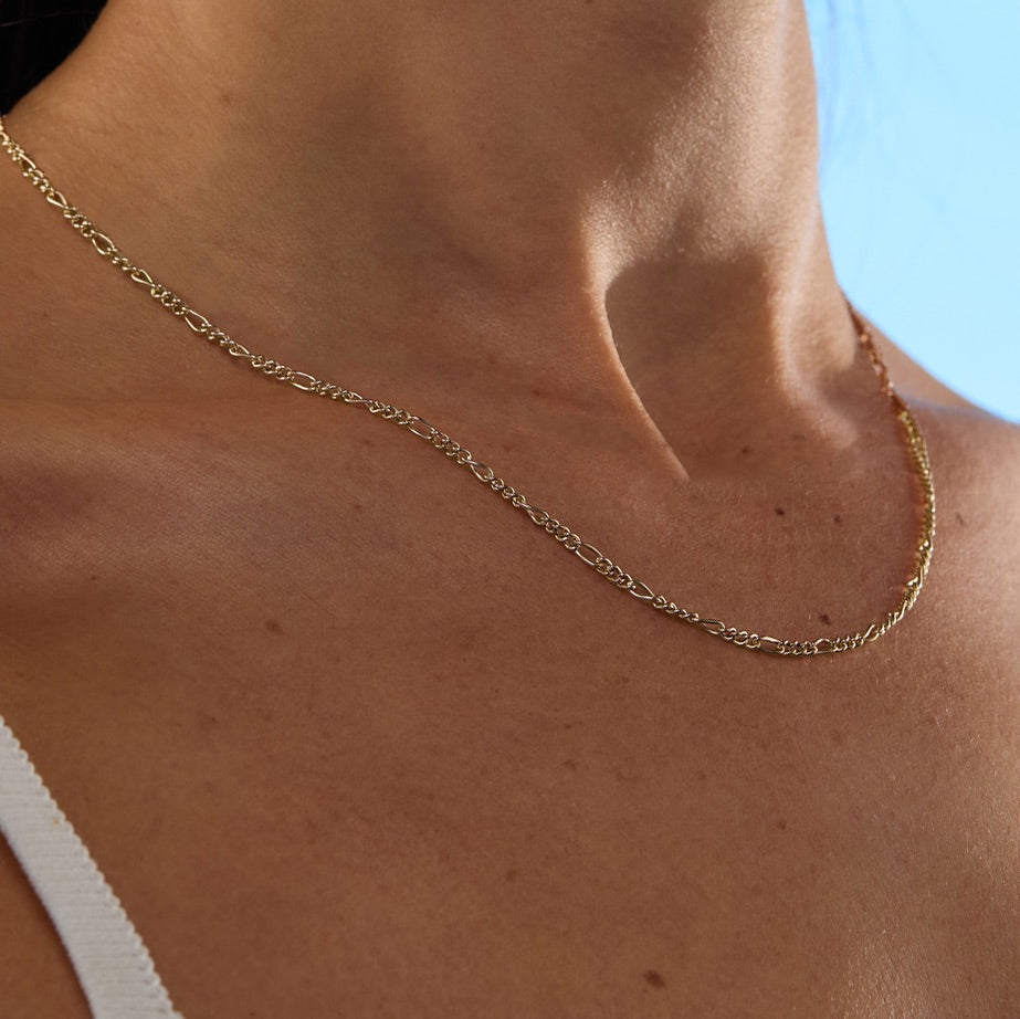 Figaro Chain Necklace | Yellow Gold