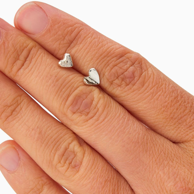 Open Heart Stud | Silver