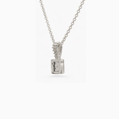 Engraved Slate Pendant | White Gold