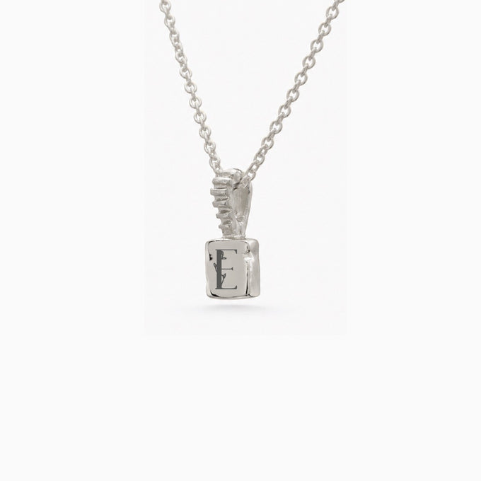 Engraved Slate Pendant | White Gold