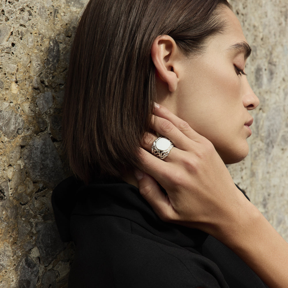 Ivy Signet Ring | Silver