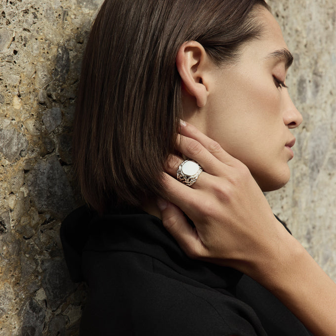 Ivy Signet Ring | Silver