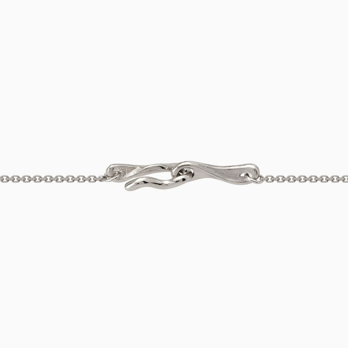 Sculpt Bar Necklace | White Gold