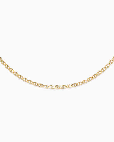 Anchor Chain Necklace | Solid Yellow Gold