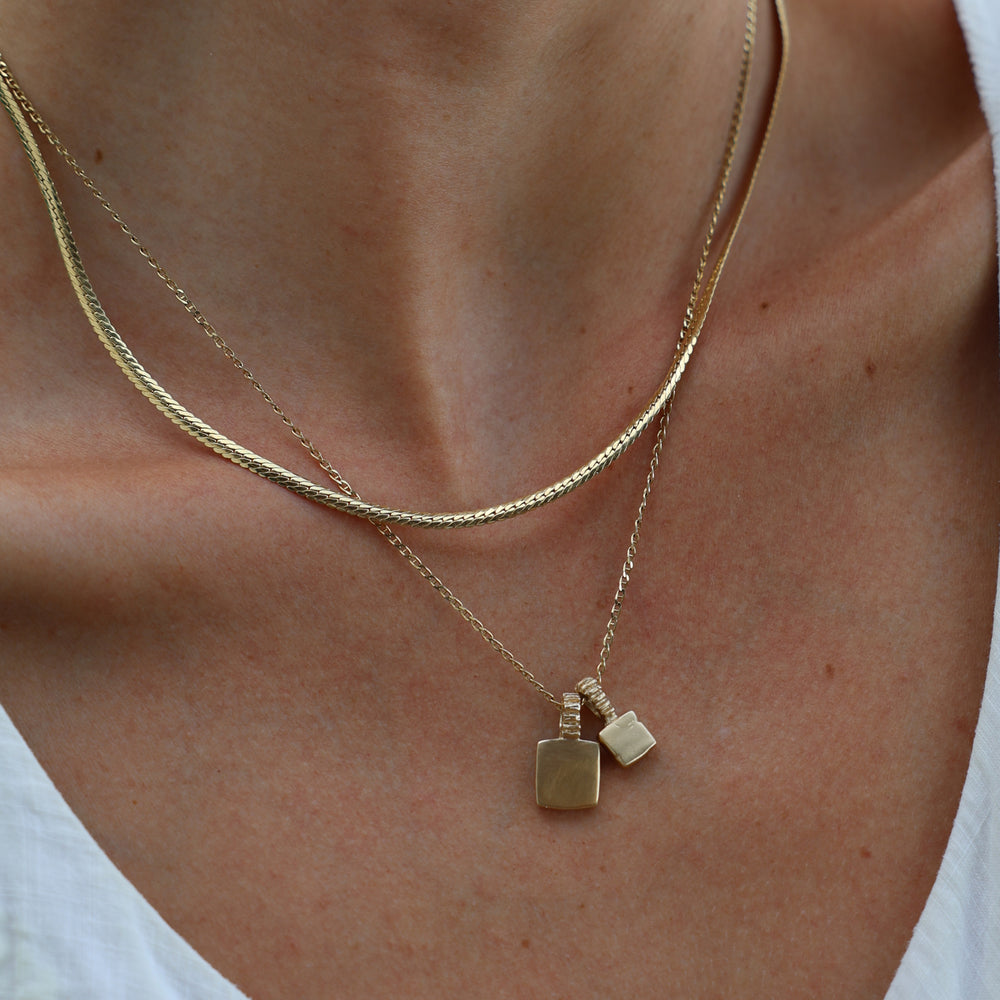 Engraved Slate Pendant | Yellow Gold