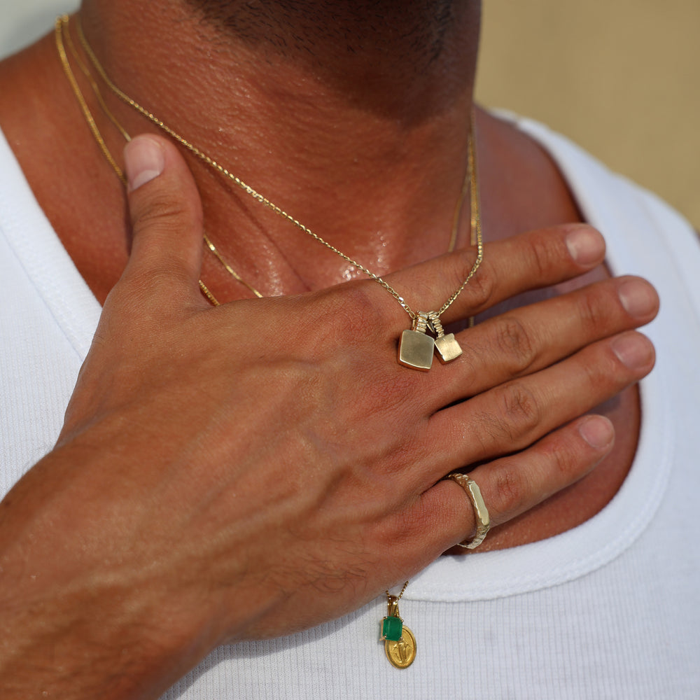 Engraved Slate Pendant | Yellow Gold