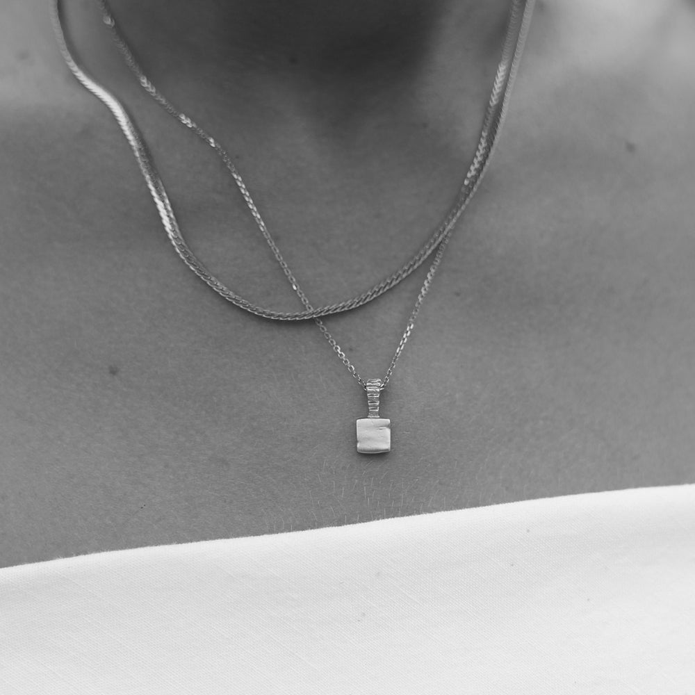 Custom X-Mini Slate Pendant (Stones & Engraving) | Rose Gold