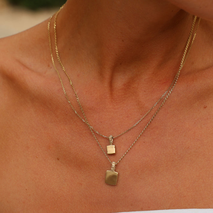 Mini Custom Slate Pendant (Stones & Engraving) | Rose Gold