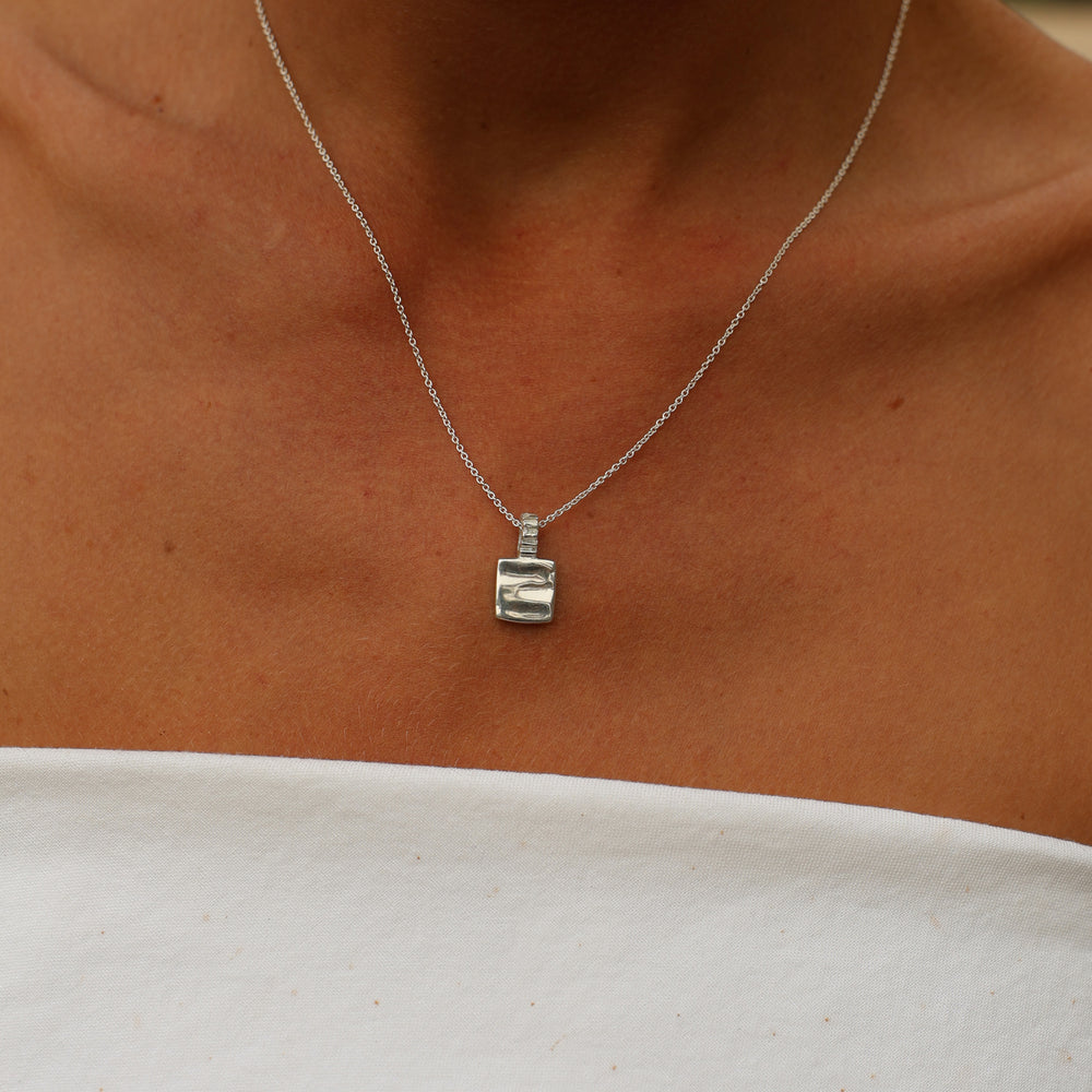 Engraved Slate Pendant | Silver