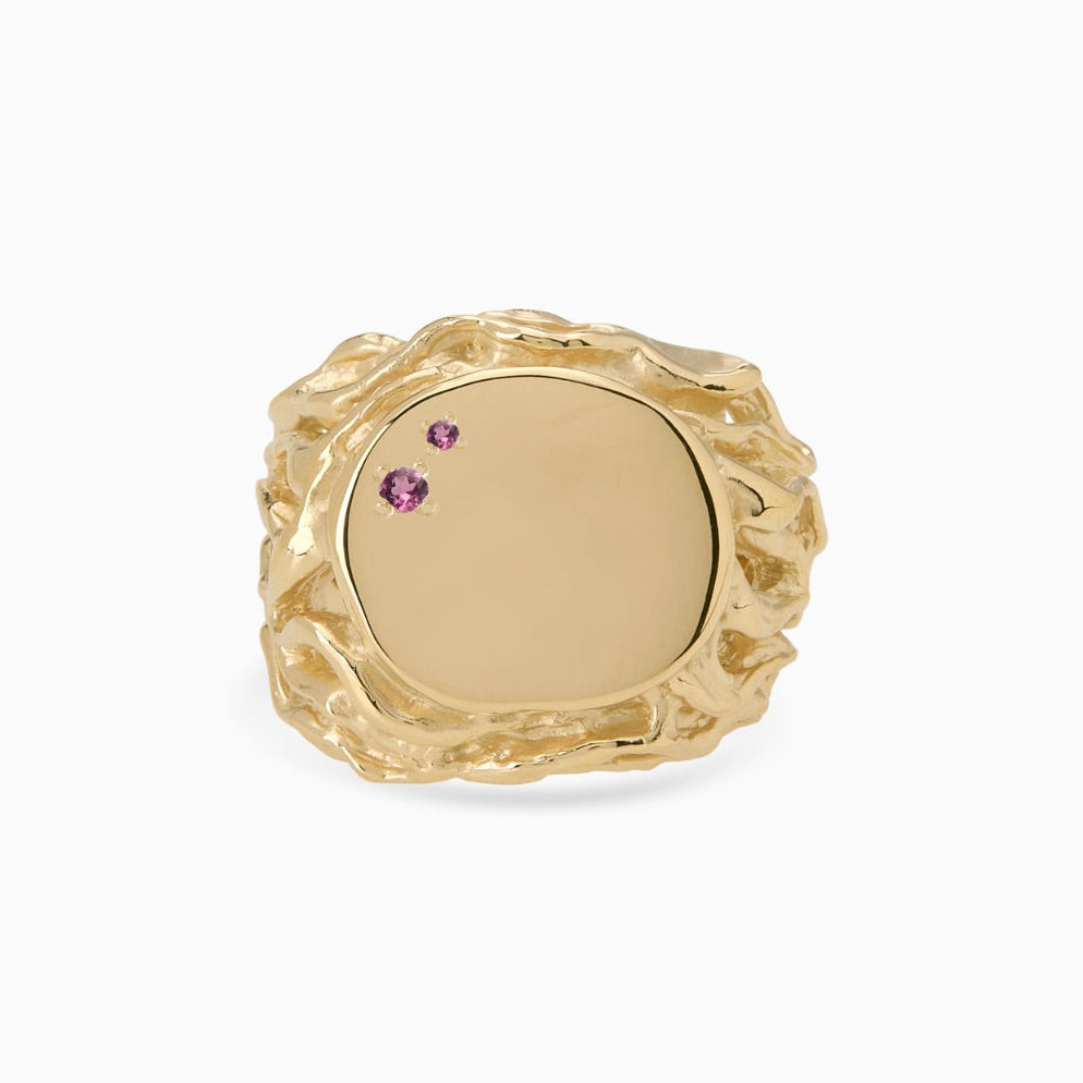 Ivy Stone Signet Ring | Yellow Gold