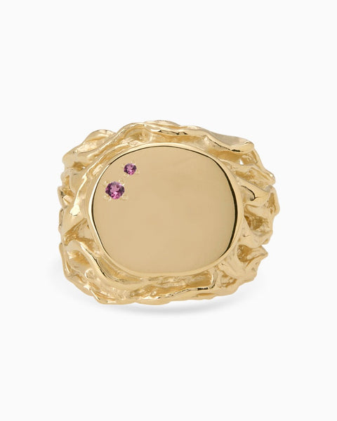 Ivy Stone Signet Ring | Yellow Gold