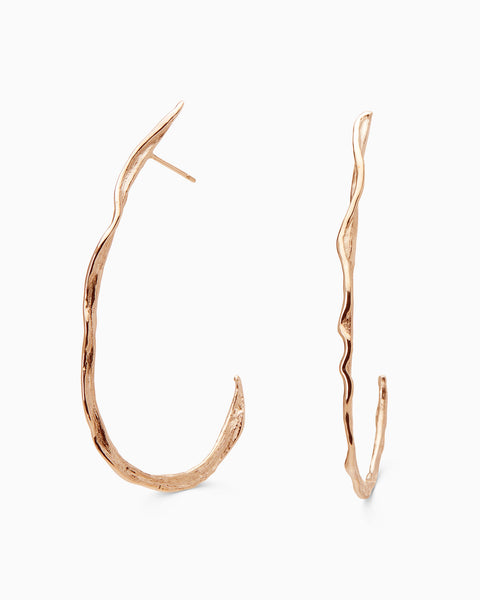 Sculpt Teardrop Hoops | Rose Gold