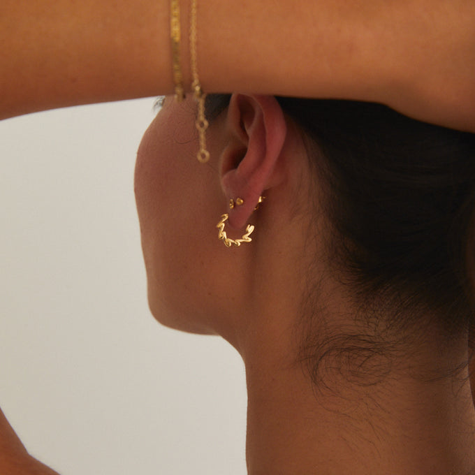 Fine Trim Hoops | Gold