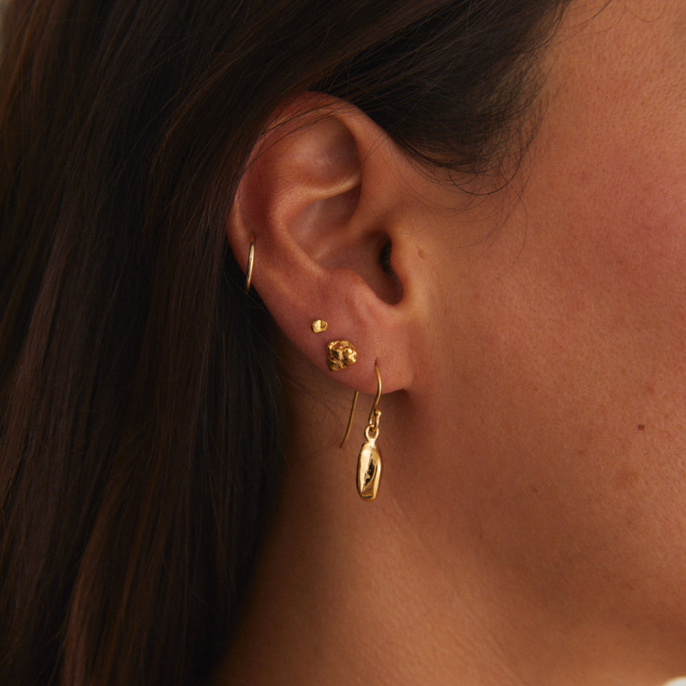 Birthstone Ingot Drop Earrings | Solid Yellow