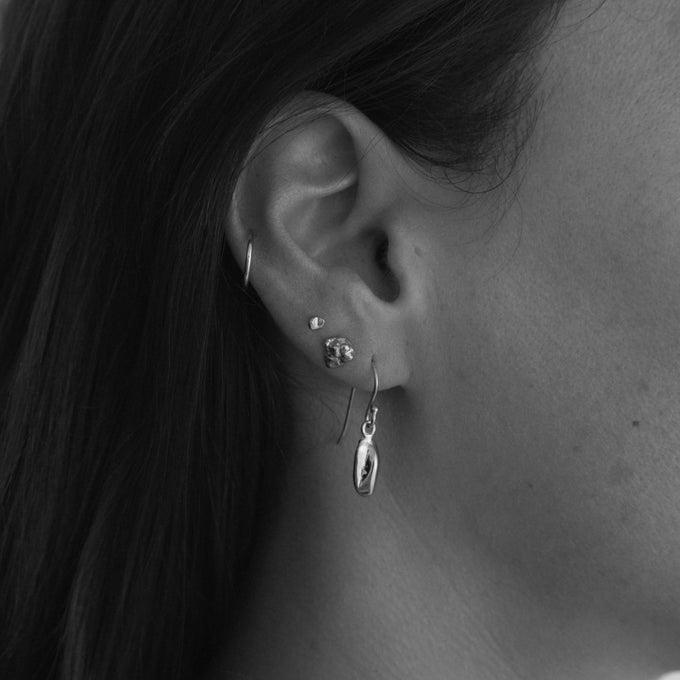 Birthstone Ingot Drop Earrings | Silver