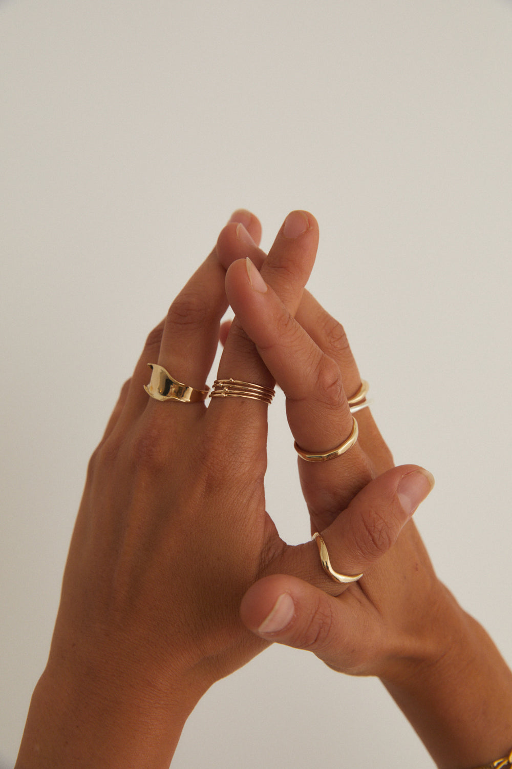 Tiny Nugget Stack Ring | Gold