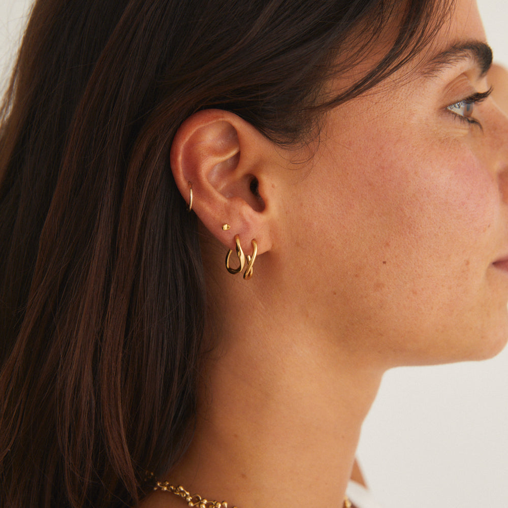 Wave Link Earrings | Gold