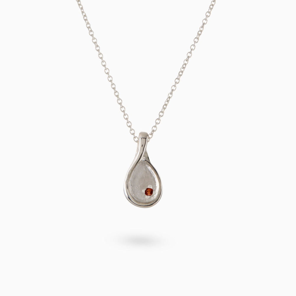 Custom Forma Pendant (Stones & Engraving) | White Gold