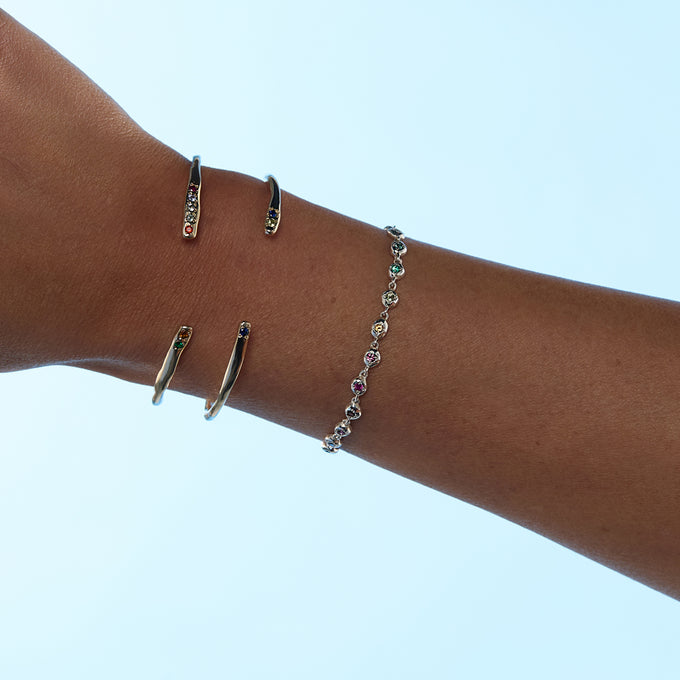 Collective Stone Bracelet | White Gold