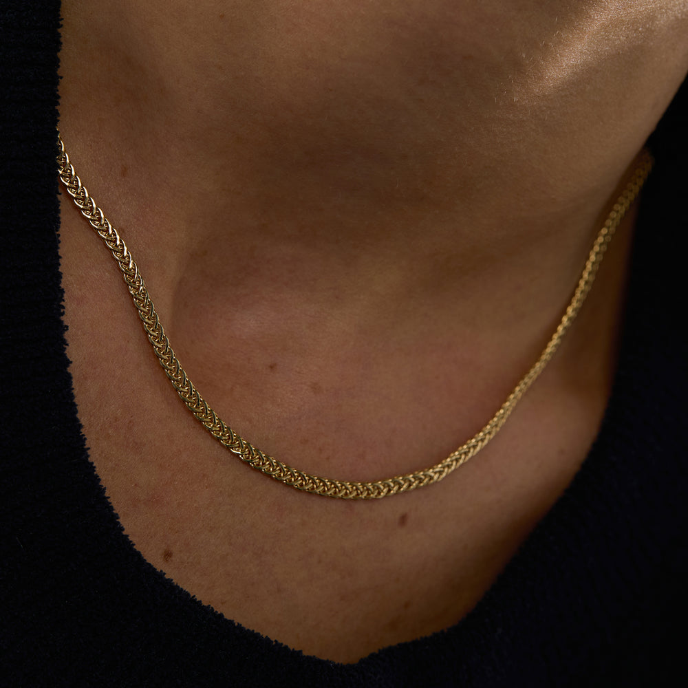 Twisted Snake Chain Necklace | Yellow Gold