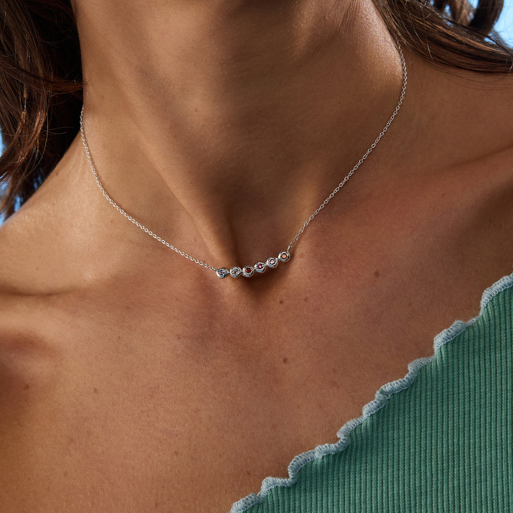 Collective Stone Bar Necklace | Silver