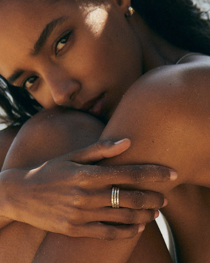 Hammered Ring | Solid Yellow Gold