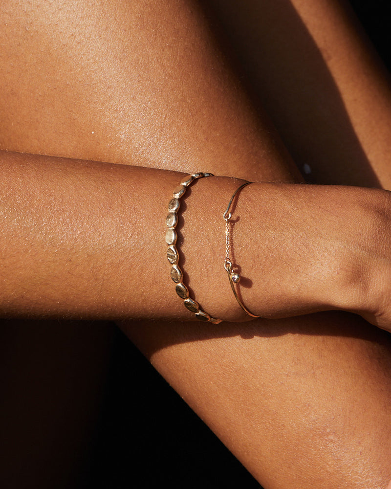 Tiny Birthstone Weave Bracelet | Yellow Gold