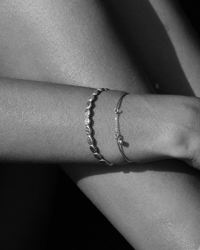 Tiny Birthstone Weave Bracelet | Silver