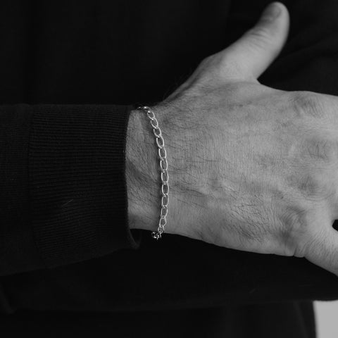 Fine Ribbon Link Bracelet | Silver