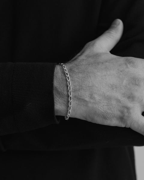 Fine Ribbon Link Bracelet | Silver