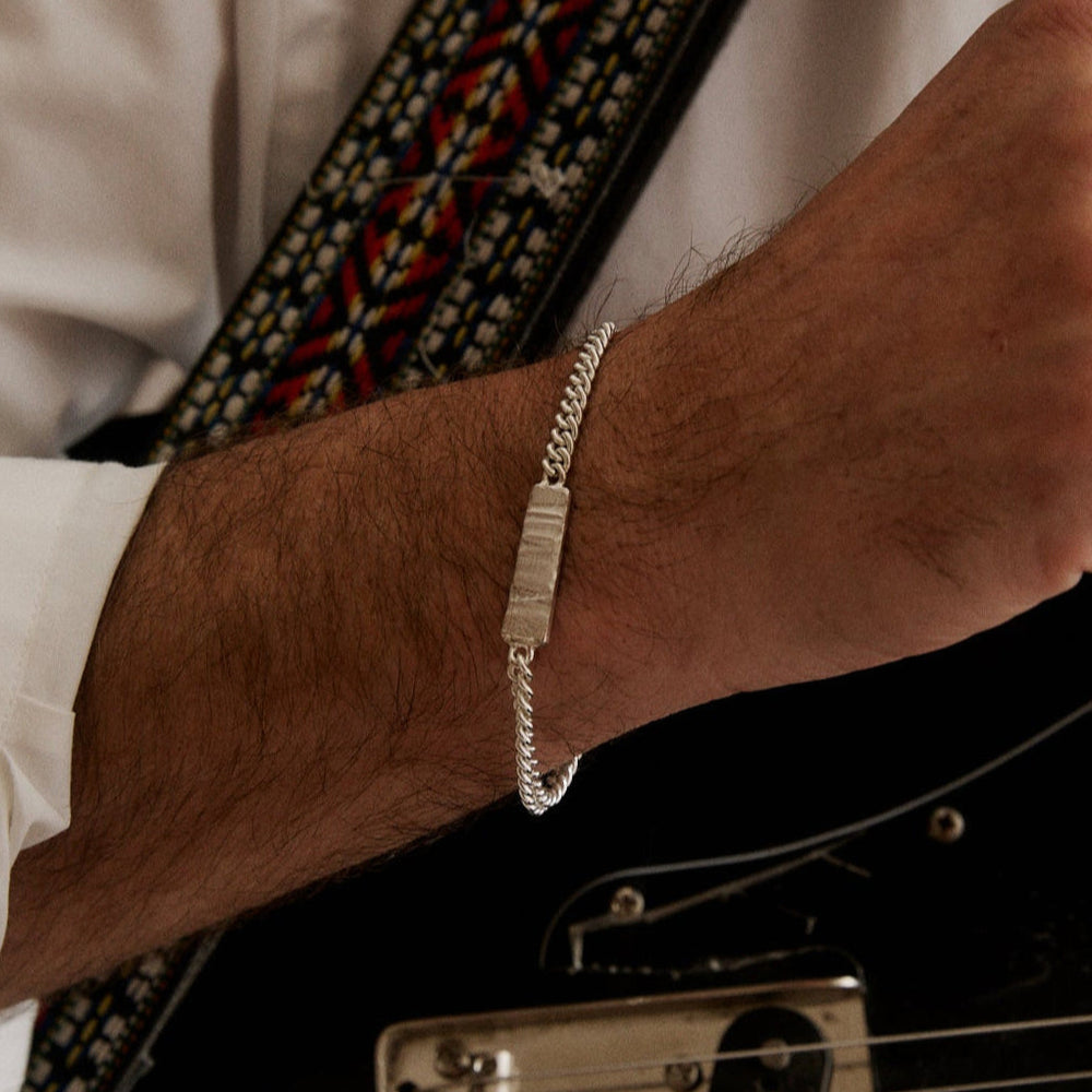 Anvil Tag Custom Bracelet | Solid White Gold