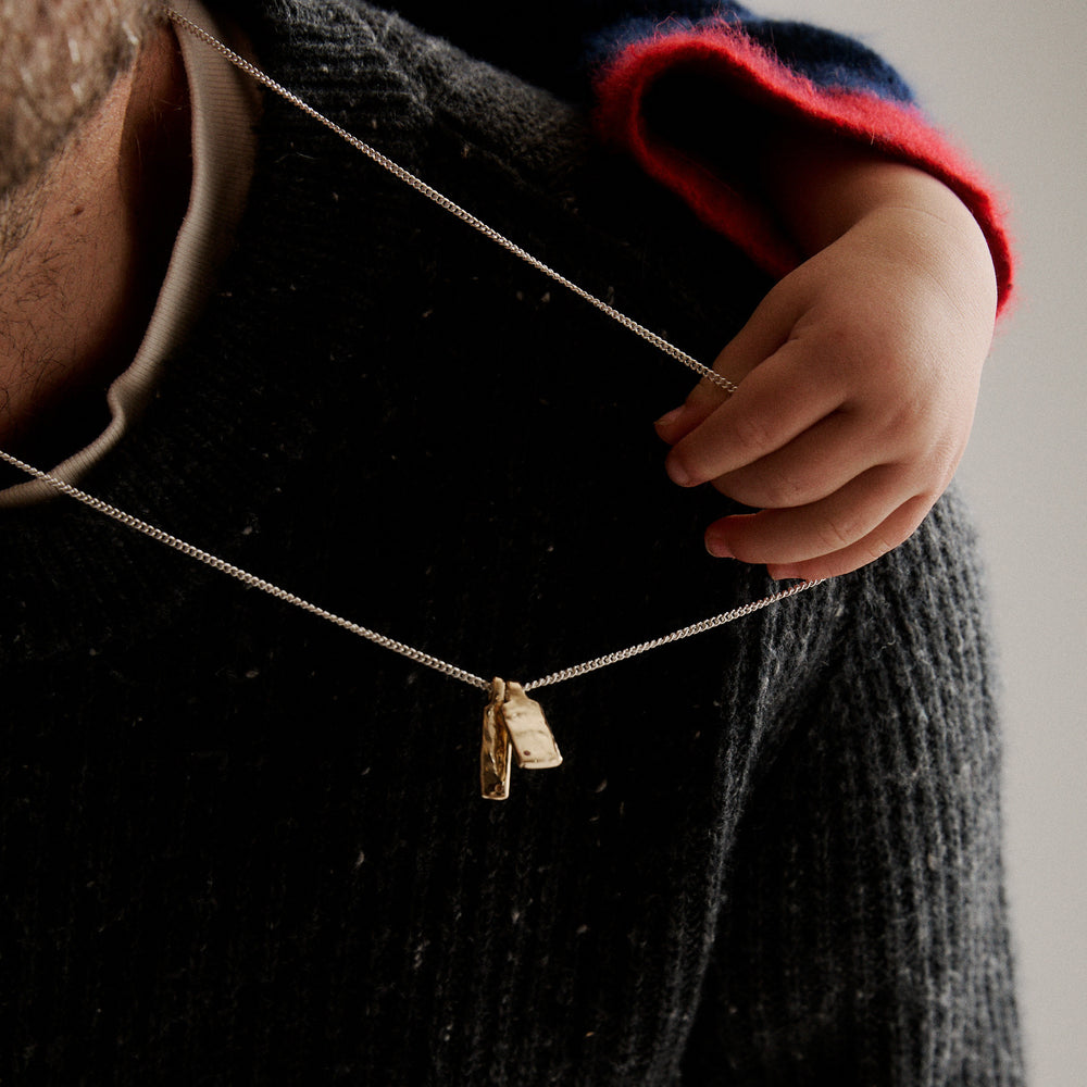 Custom Organic Tag Narrow | Yellow Gold