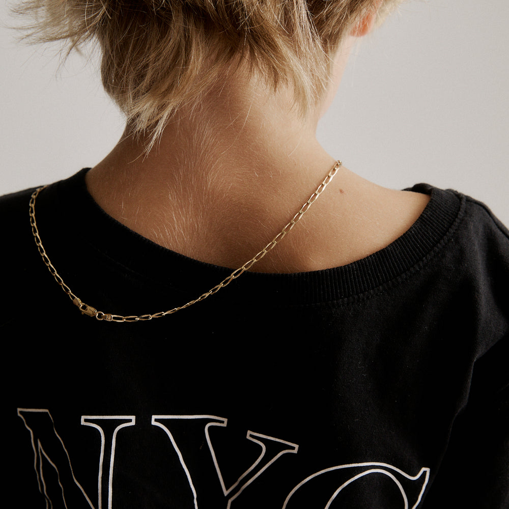 Fine Ribbon Link Necklace | Yellow Gold
