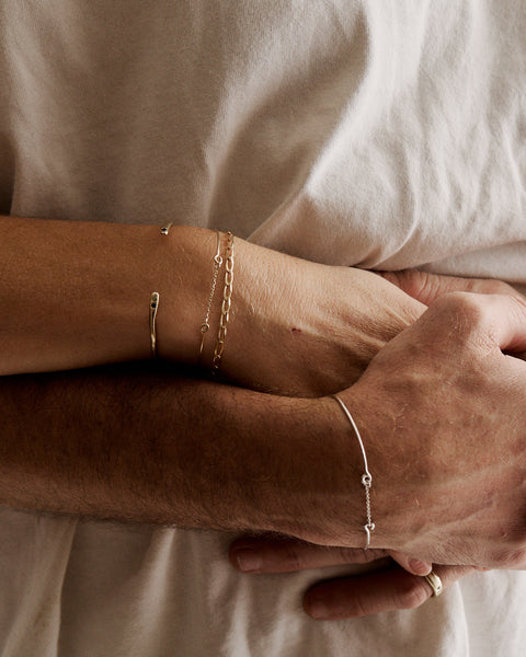 Fine Ribbon Link Bracelet | Yellow Gold