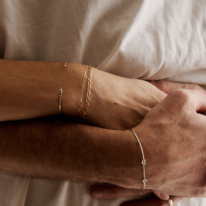 Fine Ribbon Link Bracelet | Yellow Gold