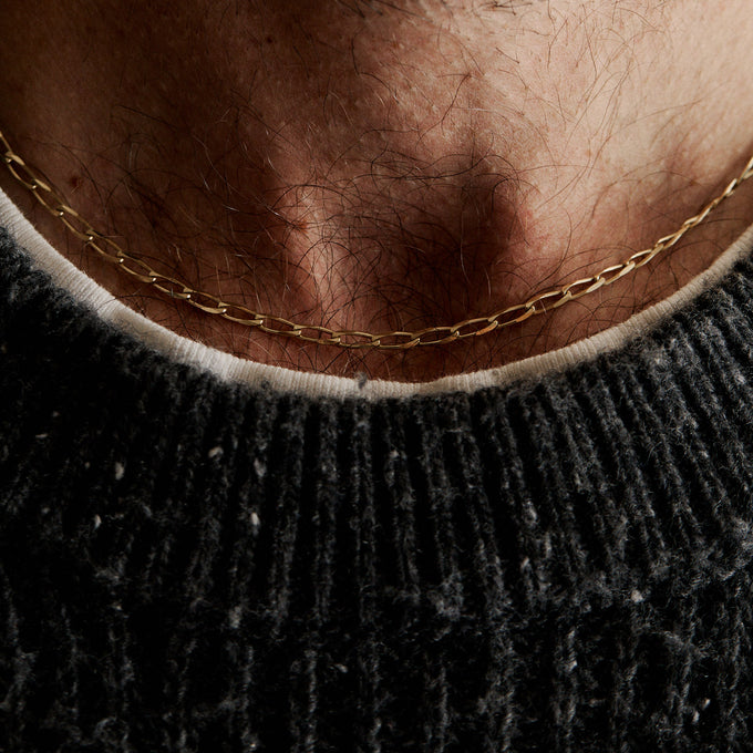 Fine Ribbon Link Necklace | Yellow Gold