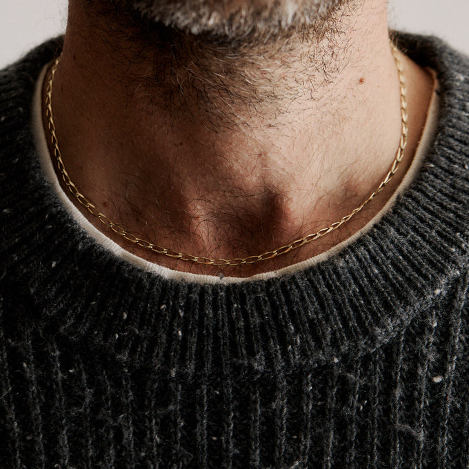 Fine Ribbon Link Necklace | Yellow Gold