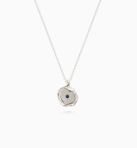 X-Mini Custom Wave Pendant (Stone & Engraving) | Silver