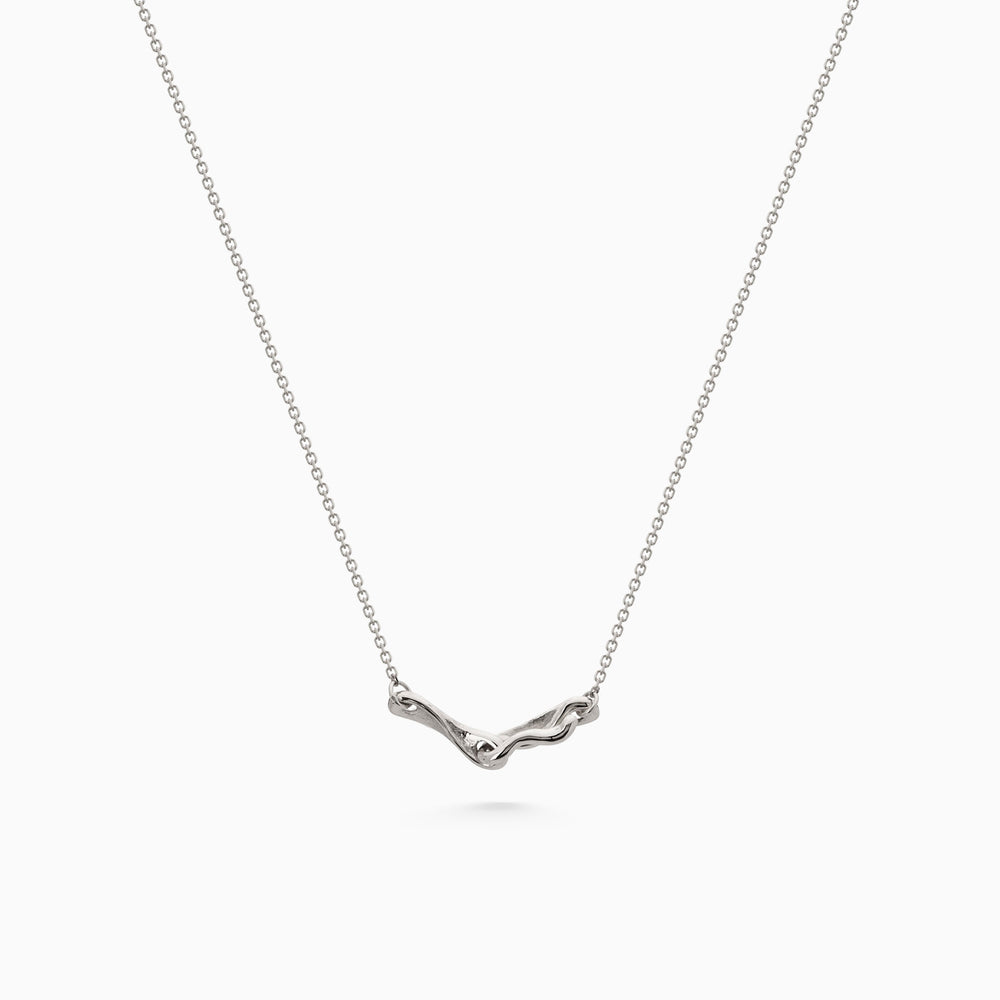Sculpt Bar Necklace | White Gold