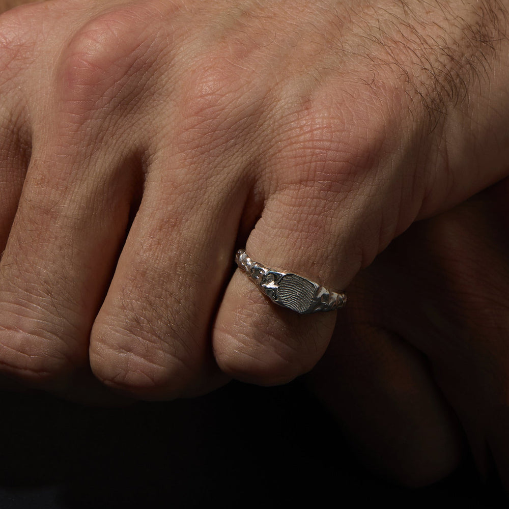 Impression™ Slate Signet Ring | Silver
