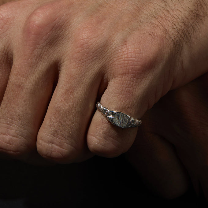 Impression™ Slate Signet Ring | Silver