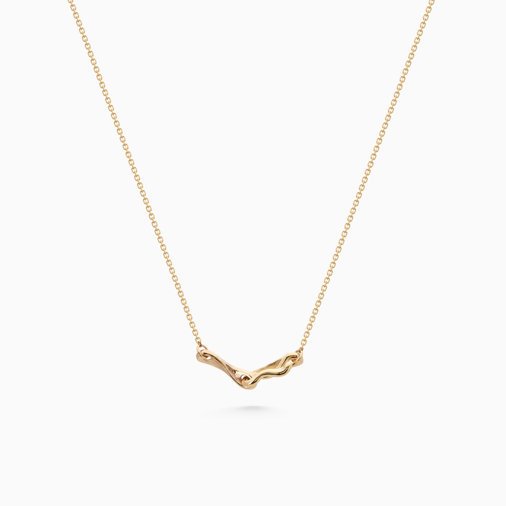 Sculpt Bar Necklace | Yellow Gold
