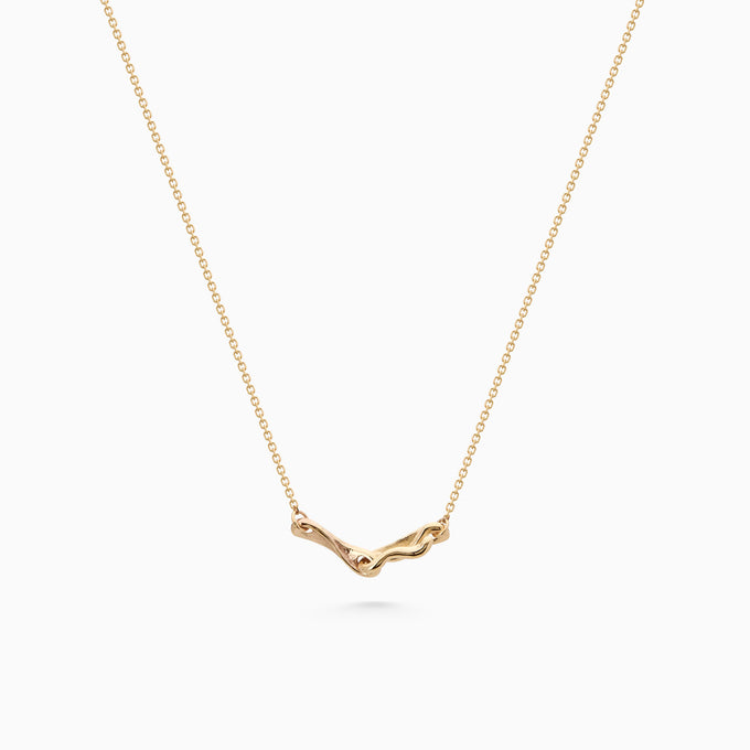 Sculpt Bar Necklace | Yellow Gold