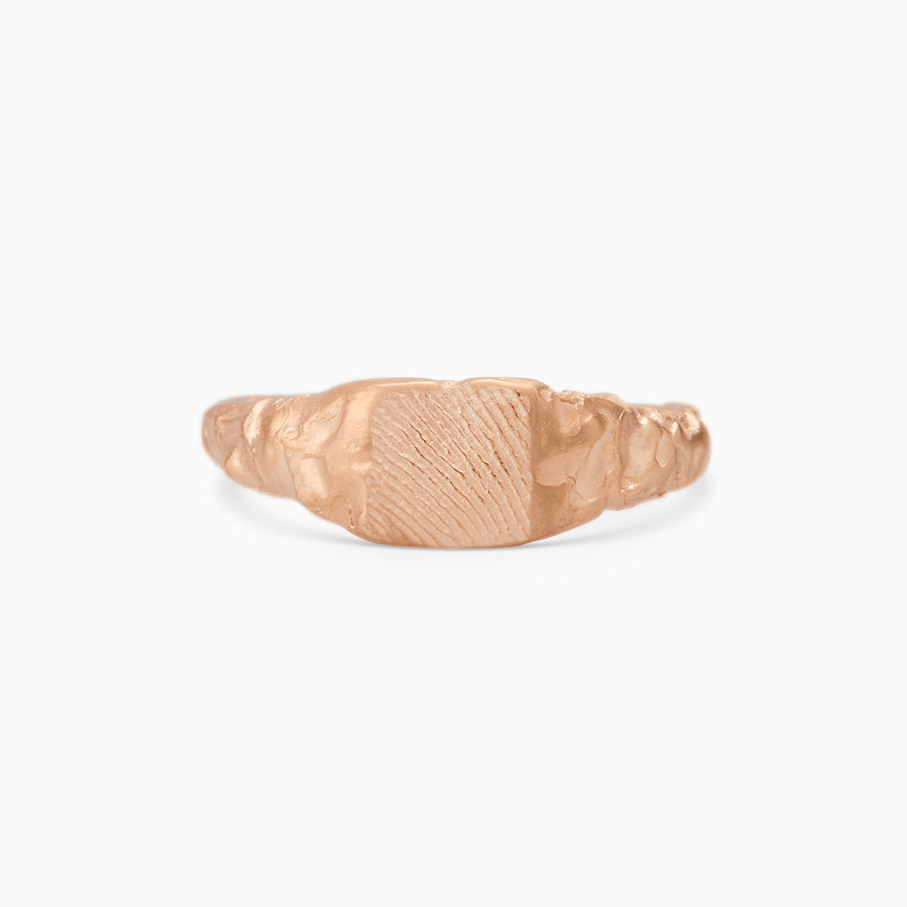 Impression™ Slate Signet Ring | Rose Gold