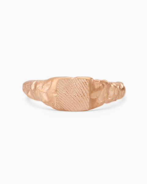 Impression™ Slate Signet Ring | Rose Gold