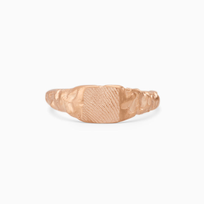 Impression™ Slate Signet Ring | Rose Gold