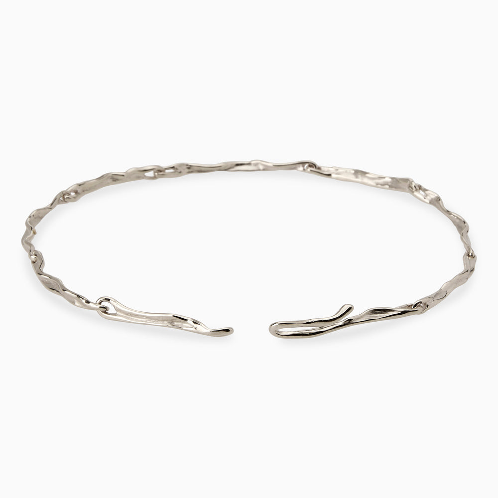 Sculpt Necklace | White Gold