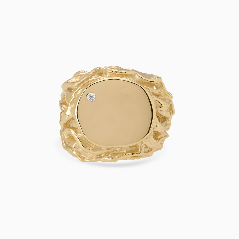 Ivy Stone Signet Ring | Yellow Gold